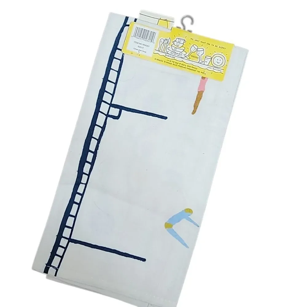 Blue Q Dish Towel 21x28 Born Alone Die Alone in the middle CEREAL New with Tags